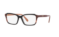 PRADA Plastic Square Eyeglass Frames Unisex Brown