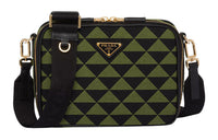 PRADA Symbole Jacquard Fabric Shoulder Bag Crossbody Bag Regular Men's Black/Ivy Green
