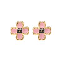 CHANEL Metal Stud Earrings Women's Pink