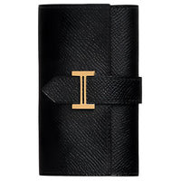 HERMES Bearn Psom Calfskin Key Pouch Women's 89 Noir Black
