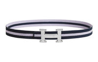 HERMES Nylon Belt Unisex Black Width 32MM