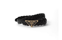 PRADA Triangle logo Braided Belt