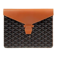 GOYARD Camondo 2 Canvas With Leather Tablet Envelope Bag For Commute Briefcase Clutch Small Size Unisex Brown