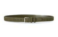 Loro Piana Solid Color Design Pin Buckle Leather Belts Men's Green Width: 3.2cm