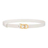 DIOR Logo Buckle Calfskin Leather Belts Women's Latte Width 2CM