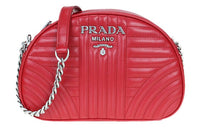 PRADA Leather Shoulder Bag Crossbody Bag Women's Red