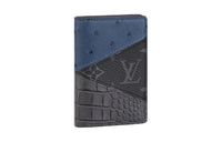 LOUIS VUITTON Crocodile Leather Card Holder Wallet Unisex Blue