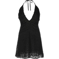 SAINT LAURENT Detailed Halterneck Mini Dress