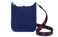 HERMES Maurice Cow Leather Shoulder Bag Crossbody Bag Mini Unisex Sapphire Blue/Black
