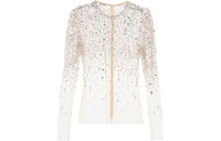 MIU MIU Crystal-embellished Sheer Top