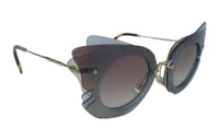 MIU MIU Metal Irregular Shape Sunglasses Women's Gold