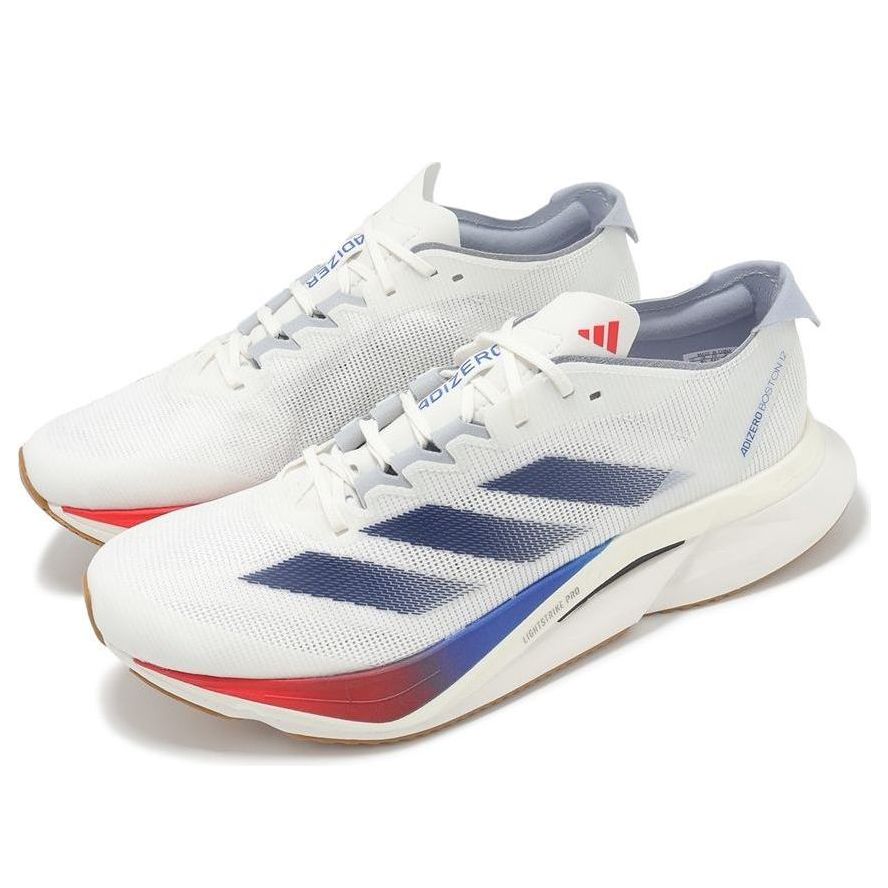 adidas Adizero Boston 12 'White Dark Blue Pure Ruby' JI4476