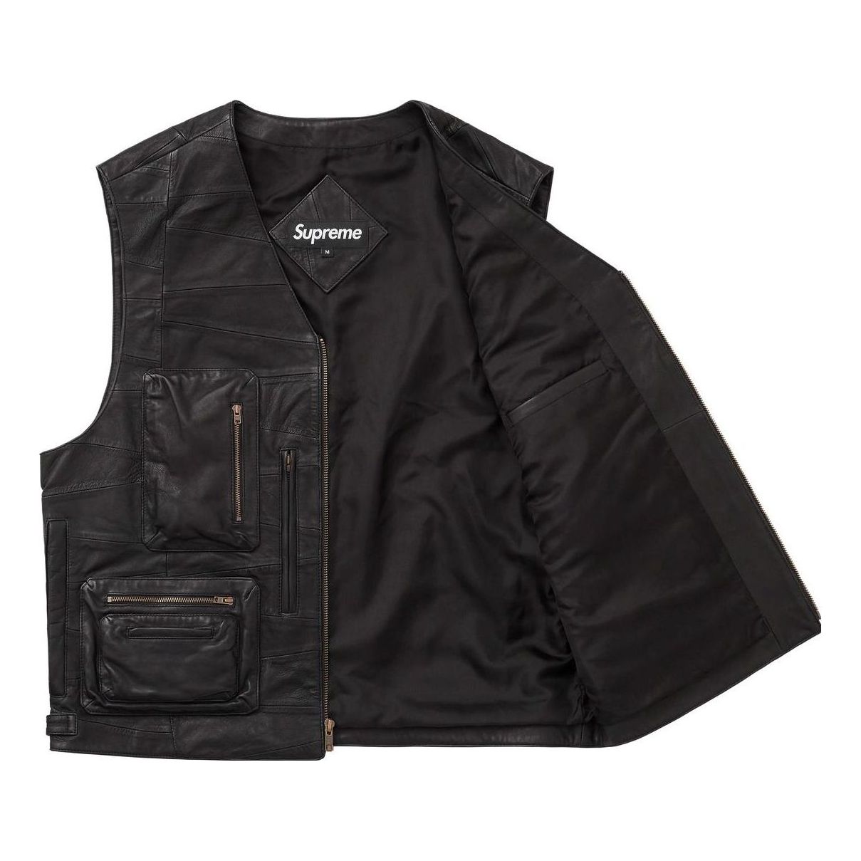Supreme Patchwork Leather Cargo Vest 'Black' SUP-SS23-092