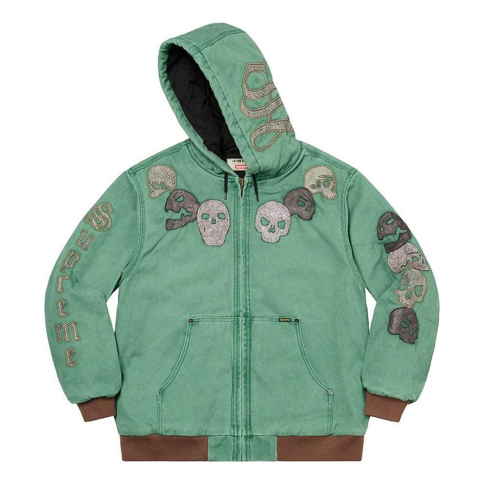 Supreme x The Great China Wall Hooded Work Jacket 'Green Grey Black' SUP-FW22-796