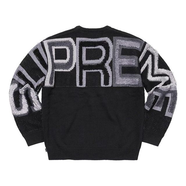 Supreme Chenille Logo Sweater 'Black Grey White' SUP-FW21-256