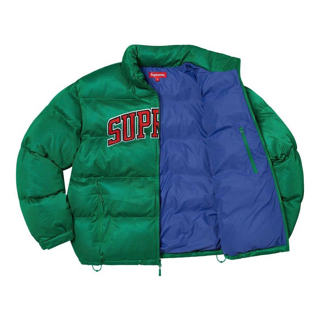 Supreme Mesh Jersey Puffer Jacket 'Green Red' SUP-SS23-057