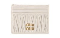 MIU MIU Matelassé Leather Card Holder Women's White