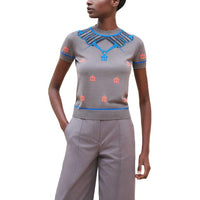 HERMES FW24 Sweater Women's Stone Gray