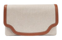 Loro Piana Canvas Clutch Large Size Women's Beige