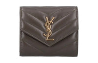 SAINT LAURENT Calfskin Wallet Women's Coffee