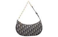 DIOR Embroidery Handbag Shoulder Bag Women's Blue
