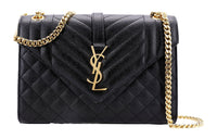 SAINT LAURENT Envelope Medium Bag Grain De Poudre Black