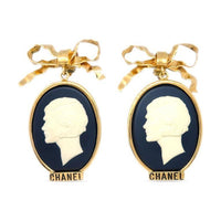 CHANEL 1990 2000s Cameo Clip on Earrings