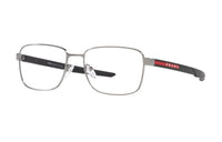 PRADA Metal Rectangular Eyeglass Frames Men's Black