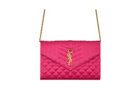 SAINT LAURENT Satin Envelope Bag Shoulder Bag Crossbody Bag Wallet Regular Women's Garnet Red