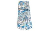 HERMES Silk Scarves Women's Blue/White/Dark Pink
