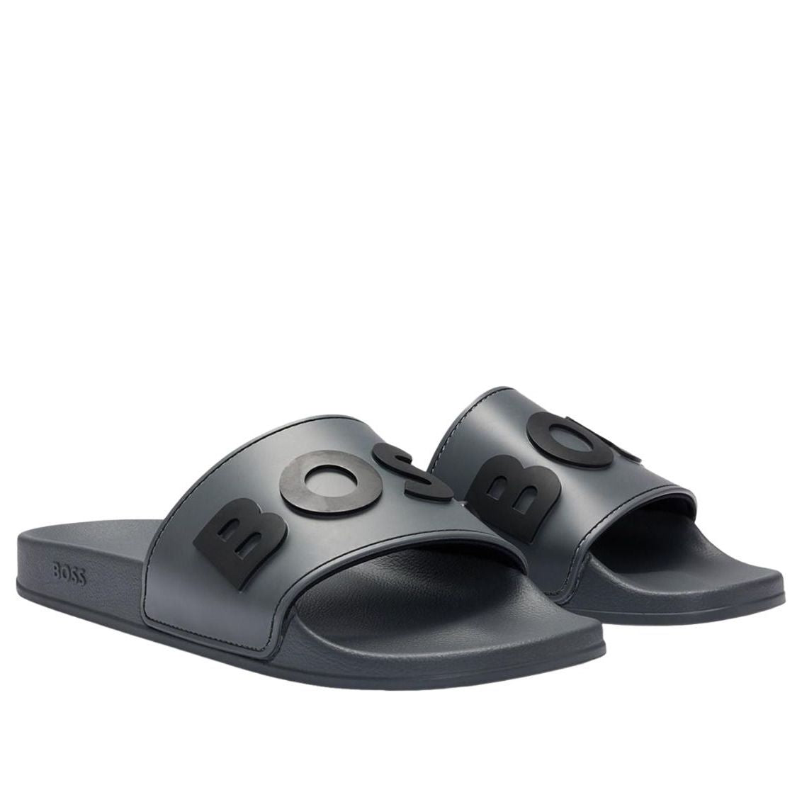 Hugo Boss Raised Italian Made Slides 'Grey' 50498241-021
