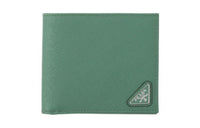 PRADA Saffiano Leather Wallet Men's Gray Green