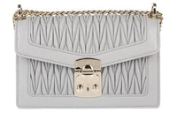 MIU MIU Lambskin Shoulder Bag Women's Gray