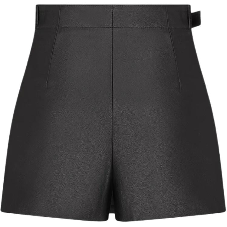 DIOR Leather Short Skirts Women's Black