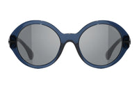 CHANEL Oval Sunglasses Unisex Blue