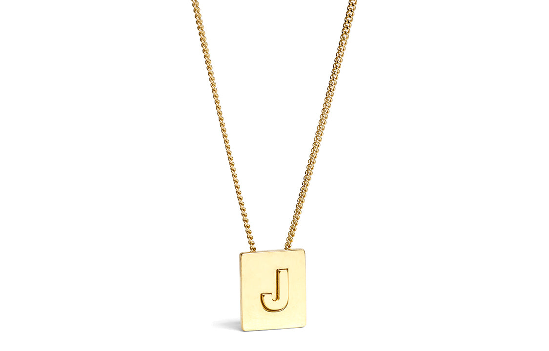 CELINE Alphabet J Necklace In Brass With Gold Finish