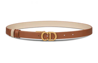 DIOR Cow Leather Leather Belts Women's Brown Width: 2CM