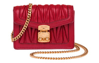 MIU MIU Sheepskin Messenger Bag Shoulder Bag Crossbody Bag Mini Women's Red