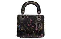 DIOR Cow Leather Portable Crossbody Bag Shoulder Bag Mini Women's Black