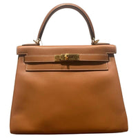 HERMES Kelly Madame Leather Handbag Women's 37 Gold Gold Brown