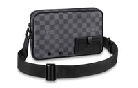 LOUIS VUITTON Alpha Leather Messenger Bag Shoulder Bag Men's Black