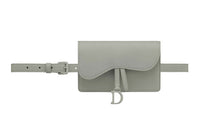 DIOR Cow Leather One Shoulder Crossbody Fanny Pack Regular Women's Gray