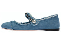 MIU MIU Casual Single Shoes Women's Denim Blue