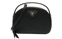 PRADA Saffiano Cow Leather Handbag Shoulder Bag Crossbody Bag Regular Black