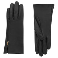 SAINT LAURENT Cassandre Logo Plaque Gloves