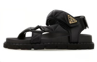 PRADA Triangle Strap Sandals Women's Black