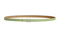 HERMES Letter Logo Leather Belts Unisex Green Width: 1.3cm