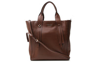 PRADA Leather One Shoulder Handbags Women's Dark Brown