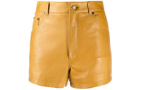 SAINT LAURENT High-Waisted Leather Shorts