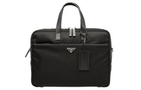 PRADA Recycled Nylon And Saffiano Leather Briefcases Handbags Men's Black
